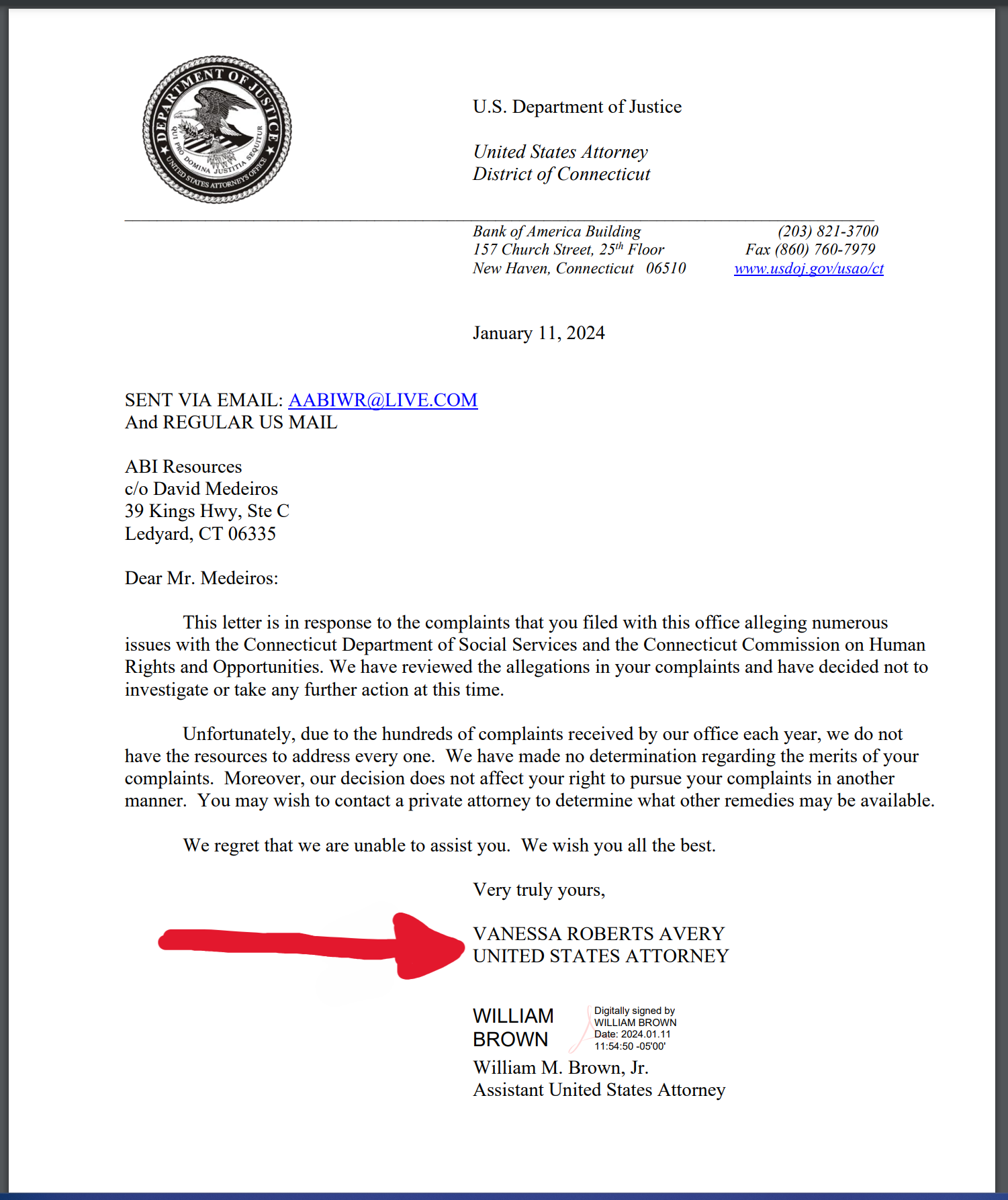 Archived evidence image dated 2024-01-11: ZR <4 2 A 1) U.S. Department of Justice = = |g} LG! . Automated OCR excerpt; verify against the source image.