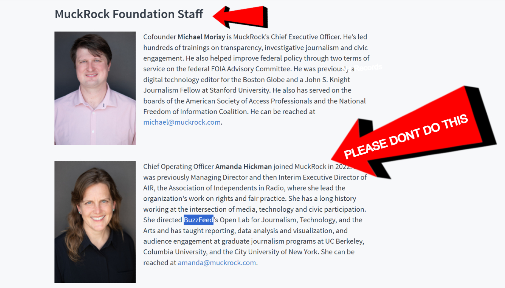 Archived FOIA/public-records request dated 2025-02-02: MuckRock Foundation Staff <= Cofounder Michael Morisy is MuckRock’s Chief Executive Officer. . Automated OCR excerpt; verify against the source image.
