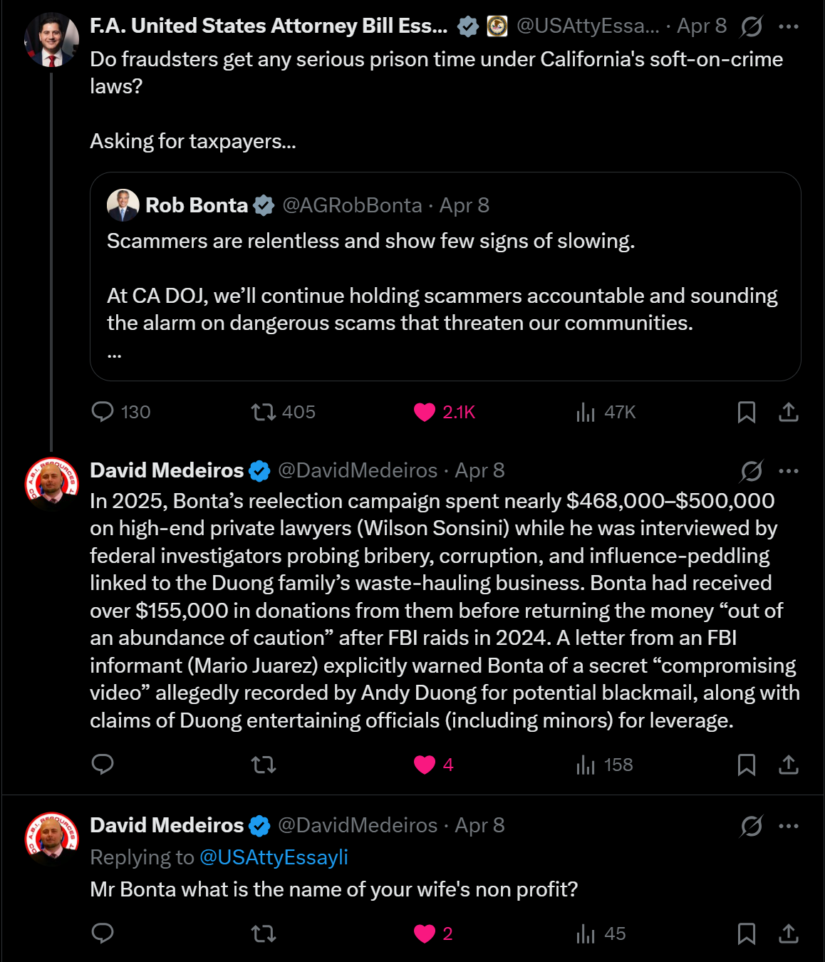 Archived evidence image dated 2026-04-14: A FA. United States Attorney Bill Ess... . Automated OCR excerpt; verify against the source image.